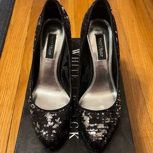 White House black market sparkly black heels